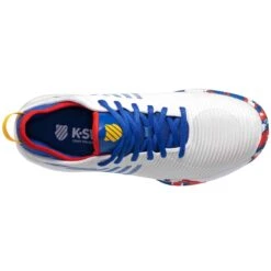 K-Swiss Hypercourt Supreme Men's Tennis Shoe (White/Classic Blue/Berry Red) -Racquet Guys Sports 06615 166.06