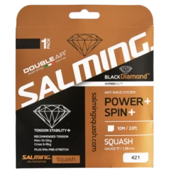 Salming Black Diamond 17 Squash String (Black)