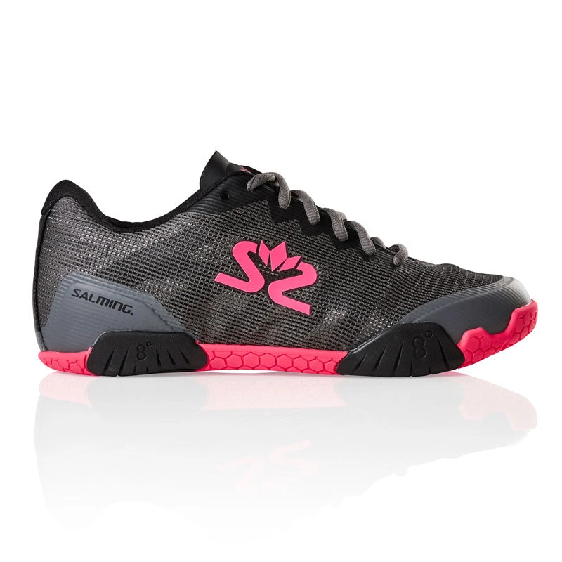 Salming Hawk Women's Indoor Court Shoe (Gun Metal/Pink) 1 Salming Hawk Women's Indoor Court Shoe (Gun Metal/Pink)