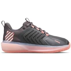 K-Swiss Ultrashot 3 Women's Tennis Shoe (Asphalt/Peach/White)