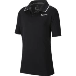 Nike Boy's Court Dri-Fit Team Polo (Black/White)
