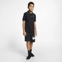 Nike Boy's Court Dri-Fit Team Polo (Black/White) -Racquet Guys Sports BQ8792 010 PHSYM003 1000