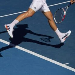 Adidas Barricade Tokyo Men's Tennis Shoe (White/Black/Solar Red) -Racquet Guys Sports Barricade Tokyo Tennis Shoes White FZ3935 HM2