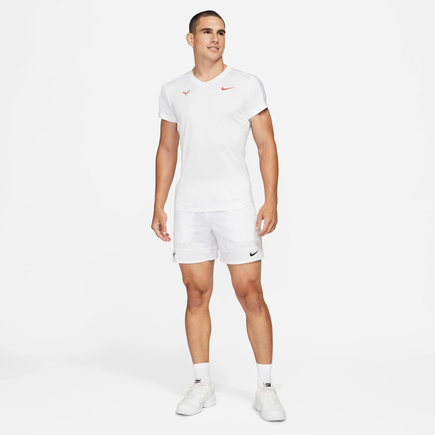 Nike Men's Rafa Dri-FIT Challenger Top (White/Chile Red) 4 Nike Men's Rafa Dri-FIT Challenger Top (White/Chile Red) - Image 4