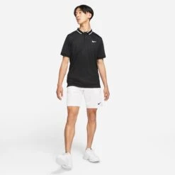 Nike Men's Dri-FIT Slam 9 Inch Shorts (White/Black) 13 Nike Men's Dri-FIT Slam 9 Inch Shorts (White/Black) -Racquet Guys Sports CV2709 100 PHSYM005 3144