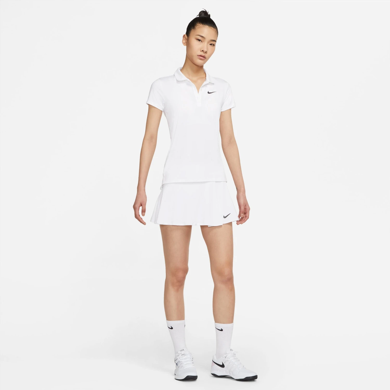 Nike Women's Dri-FIT Victory Flouncy Skirt (White/Black) 2 Nike Women's Dri-FIT Victory Flouncy Skirt (White/Black) - Image 2