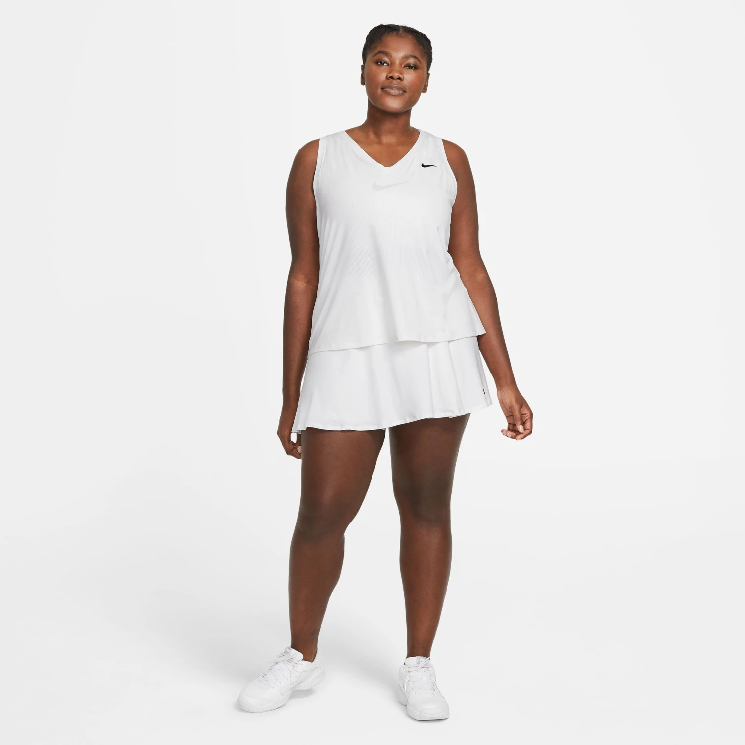 Nike Women's Dri-FIT Victory Flouncy Skirt (White/Black) 5 Nike Women's Dri-FIT Victory Flouncy Skirt (White/Black) - Image 5
