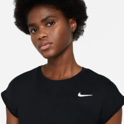 Nike Women's Dri-FIT Victory Top (Black/White) 7 Nike Women's Dri-FIT Victory Top (Black/White) -Racquet Guys Sports CV4790 010 PHSYM001 3144
