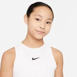 Nike Girls' Dri-FIT Victory Tank (White/Black) -Racquet Guys Sports CV7573 100 PHSYM001 3144