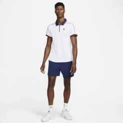 Nike Men's Dri-FIT Advantage NYC Slam Polo (White/Binary Blue/University Red) -Racquet Guys Sports DA4325 100 PHSYM002 3144