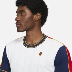 Nike Men's Dri-FIT NYC Slam Top (White/University Red/Binary Blue) -Racquet Guys Sports DA4329 100 PHSYM001 3144