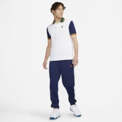Nike Men's Dri-FIT Slim-Fit NYC Slam Polo (White/Binary Blue) -Racquet Guys Sports DA4379 100 PHSYM006 3144
