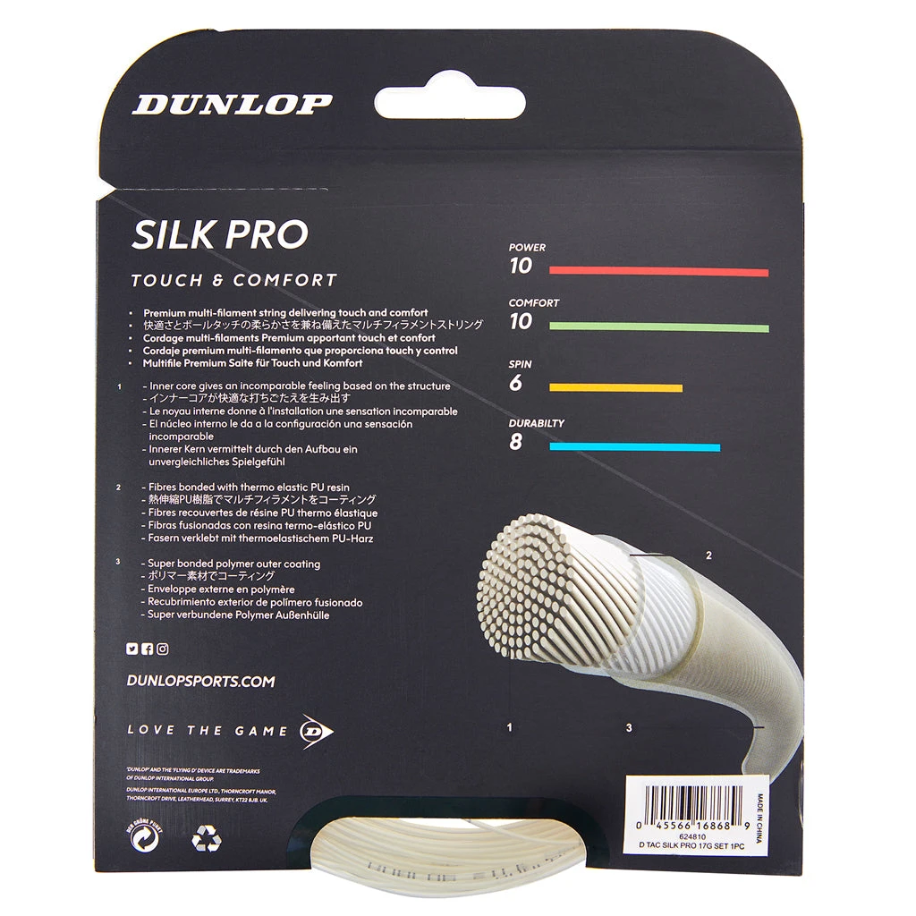 Dunlop Silk Pro 16/1.32 Tennis String (White) 2 Dunlop Silk Pro 16/1.32 Tennis String (White) - Image 2