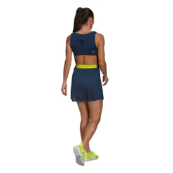Adidas Women's Primeblue Dress (Navy/Yellow) -Racquet Guys Sports GH7599 APP on model back white