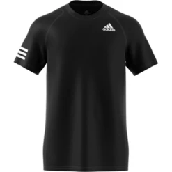 Adidas Men's 3 Stripes Club Top (Black) -Racquet Guys Sports GL5403 APP virtual front white