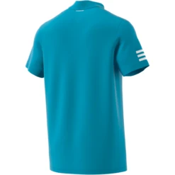 Adidas Men's Club 3 Stripes Polo (Hazy Blue/White) -Racquet Guys Sports GL5422 APP virtual back white