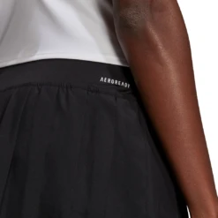 Adidas Women's Club Pleated Skirt (Black/White) -Racquet Guys Sports GL5468 APP on model detail 2 white