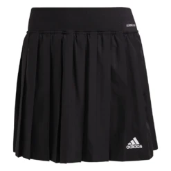 Adidas Women's Club Pleated Skirt (Black/White) -Racquet Guys Sports GL5468 APP photo front white