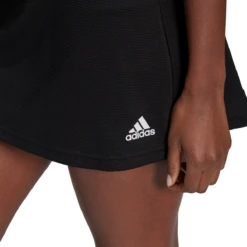Adidas Women's Club Skirt (Black/White) -Racquet Guys Sports GL5480 APP on model detail 1 white