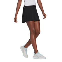 Adidas Women's Club Skirt (Black/White) -Racquet Guys Sports GL5480 APP on model walking white