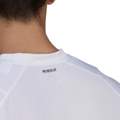 Adidas Men's FreeLift Primeblue Top (White) -Racquet Guys Sports GQ8932 APP on model detail 2 white