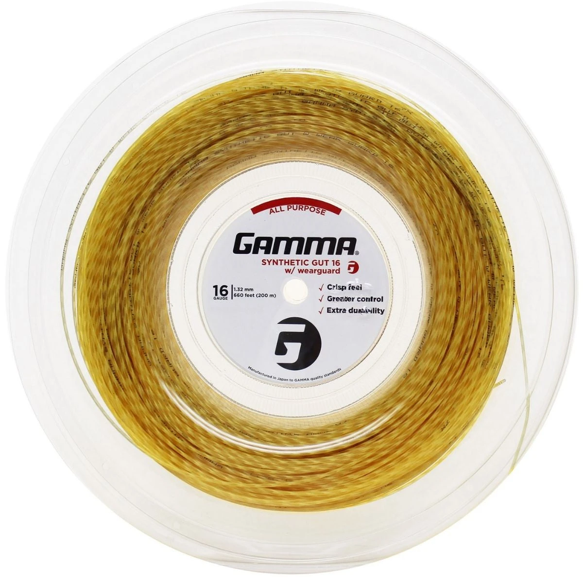 Gamma Synthetic Gut 16/1.30 Wearguard Tennis String Reel (Gold) 1 Gamma Synthetic Gut 16/1.30 Wearguard Tennis String Reel (Gold)