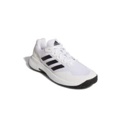 Adidas GameCourt 2 Men's Tennis Shoe (White/Black) 12 Adidas GameCourt 2 Men's Tennis Shoe (White/Black) -Racquet Guys Sports GW2991 6 FOOTWEAR Photography FrontLateralTopView white