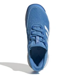 Adidas Adizero Club Junior Tennis Shoe (Pulse Blue/Cloud White) -Racquet Guys Sports GX1854 3 FOOTWEAR Photography TopPortraitView white