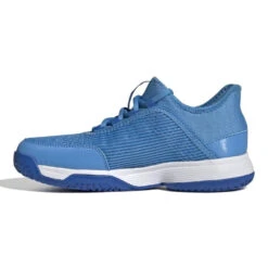 Adidas Adizero Club Junior Tennis Shoe (Pulse Blue/Cloud White) -Racquet Guys Sports GX1854 5 FOOTWEAR Photography SideMedialCenterView white