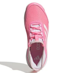 Adidas Adizero Club Junior Tennis Shoe (Pink/White) -Racquet Guys Sports GX1855 3 FOOTWEAR Photography TopPortraitView white