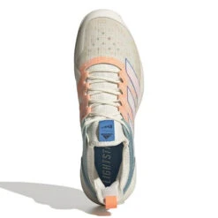 Adidas Adizero Ubersonic 4 Parley Men's Tennis Shoes (White/Beam Orange) -Racquet Guys Sports GX9623 3 FOOTWEAR Photography TopPortraitView white