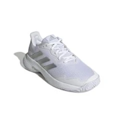 Adidas CourtJam Control Women's Tennis Shoe (White/Silver) -Racquet Guys Sports GY1334 6 FOOTWEAR Photography FrontLateralTopView white