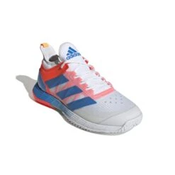 Adidas Adizero Ubersonic 4 Men's Tennis Shoe (White/Blue/Red) -Racquet Guys Sports GY3317 6 FOOTWEAR Photography FrontLateralTopView white