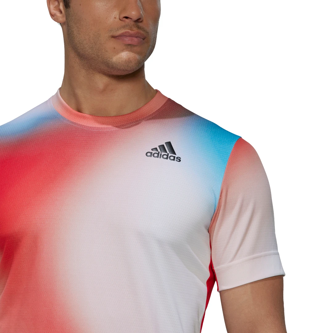 Adidas Men's Melbourne FreeLift Printed Top (White/Vivid Red/Black) 7 Adidas Men's Melbourne FreeLift Printed Top (White/Vivid Red/Black) - Image 7