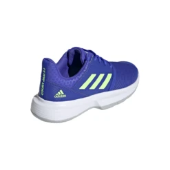 Adidas CourtJam XJ Junior Tennis Shoe (Blue/Neon Green) -Racquet Guys Sports H68132 FTW photo back lateral top white