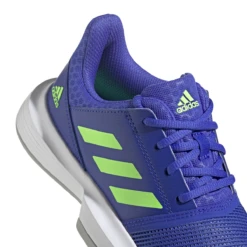 Adidas CourtJam XJ Junior Tennis Shoe (Blue/Neon Green) -Racquet Guys Sports H68132 FTW photo detail 1 white