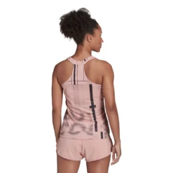 Adidas Women's Club Tennis Graphic Tank Top (Wonder Mauve/Black) 8 Adidas Women's Club Tennis Graphic Tank Top (Wonder Mauve/Black) -Racquet Guys Sports HB9093 APP on model back white