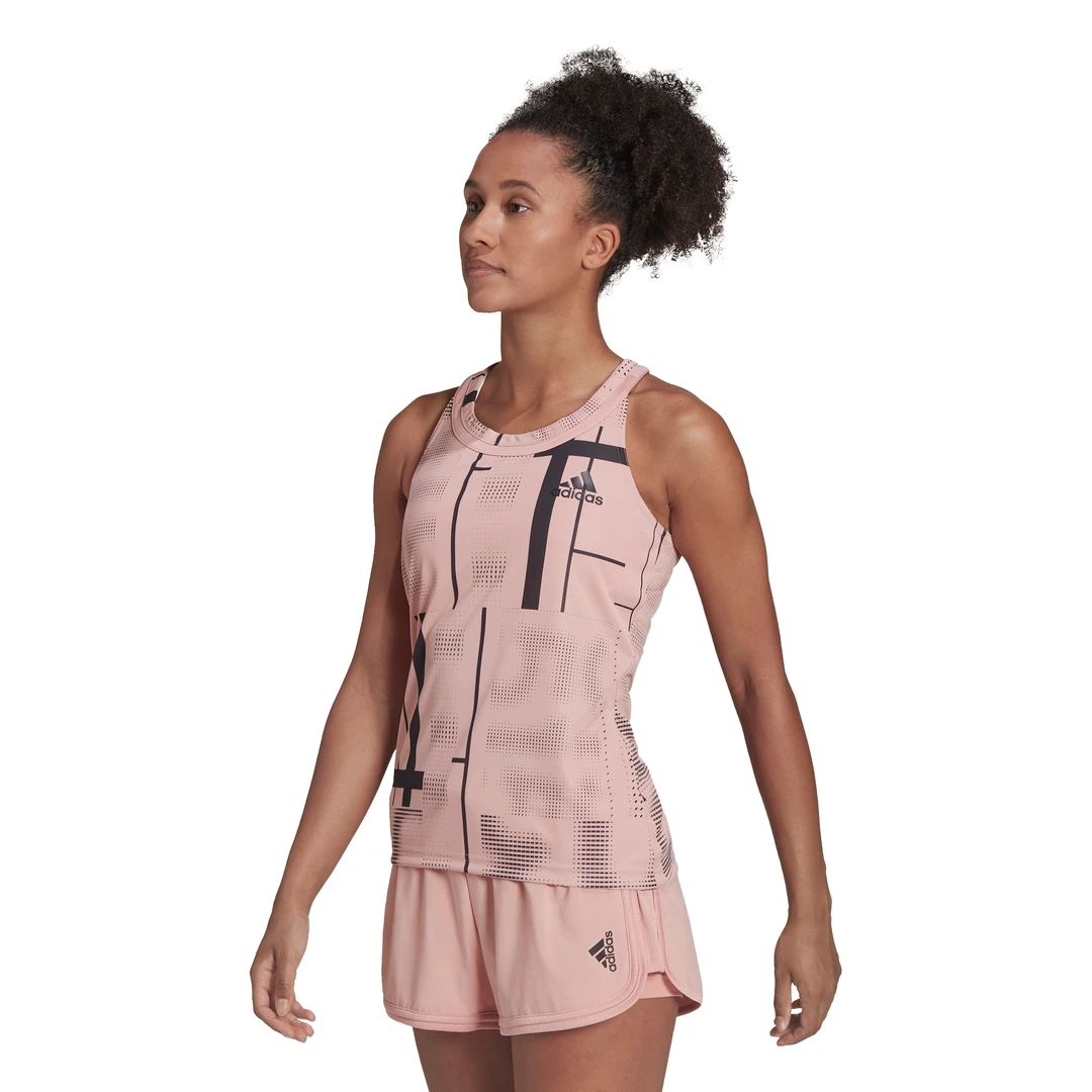 Adidas Women's Club Tennis Graphic Tank Top (Wonder Mauve/Black) 1 Adidas Women's Club Tennis Graphic Tank Top (Wonder Mauve/Black)