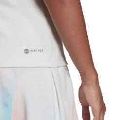 Adidas Women's Tennis Y-Tank Top (White) 14 Adidas Women's Tennis Y-Tank Top (White) -Racquet Guys Sports HF0842 APP on model detail 2 white