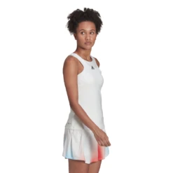 Adidas Women's Tennis Y-Tank Top (White) 11 Adidas Women's Tennis Y-Tank Top (White) -Racquet Guys Sports HF0842 APP on model walking white