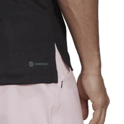 Adidas Men's US Series Top (Black) 11 Adidas Men's US Series Top (Black) -Racquet Guys Sports HH9472 10 APPAREL OnModel DetailView3 transparent