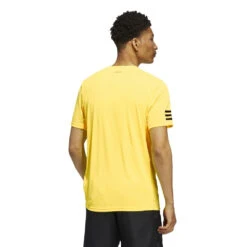 Adidas Men's Club 3 Stripes Top (Yellow) -Racquet Guys Sports HN3903 5 APPAREL OnModel BackView white
