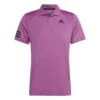 Adidas Men's Club 3 Stripes Polo (Semi Pulse Lilac)