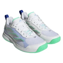 Adidas AvaFlash Women's Tennis Shoe (White/Blue) -Racquet Guys Sports HP5272 6 FOOTWEAR Photography FrontLateralTopView transparent 1