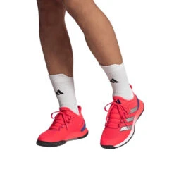 Adidas Adizero Ubersonic 4 Men's Tennis Shoe (Red) -Racquet Guys Sports HQ8379 10 FOOTWEAR OnModel FrontView transparent