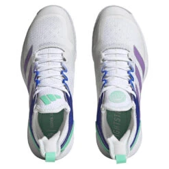 Adidas Adizero Ubersonic 4 Women's Tennis Shoe (White) -Racquet Guys Sports HQ8390 3 FOOTWEAR Photography TopPortraitView transparent 1