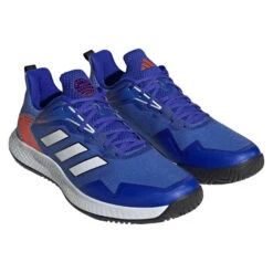 Adidas Defiant Speed Men's Tennis Shoe (Blue/White) 12 Adidas Defiant Speed Men's Tennis Shoe (Blue/White) -Racquet Guys Sports HQ8455 6 FOOTWEAR Photography FrontLateralTopView transparent
