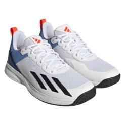 Adidas Courtflash Speed Men's Tennis Shoe (White/Black) -Racquet Guys Sports HQ8481 6 FOOTWEAR Photography FrontLateralTopView transparent