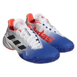 Adidas Barricade Men's Tennis Shoe (Blue/Black) -Racquet Guys Sports HQ8917 6 FOOTWEAR Photography FrontLateralTopView transparent