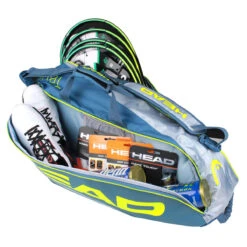 Head Tour Team Extreme Combi 6 Pack Racquet Bag (Yellow/Grey) -Racquet Guys Sports Head Tour Team Extreme Combi 6 Pack